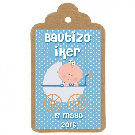 Etiqueta Bautizo "Carrito niño"