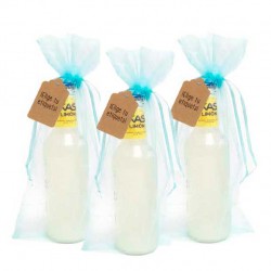 3 botellas kas limon personalizadas con etiqueta y diseño para celebraciones