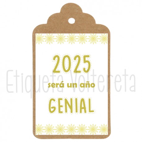 Etiqueta navidad 2025 Año genial