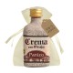Miniatura licor de crema Panizo con etiqueta personalizada y bolsita de organza