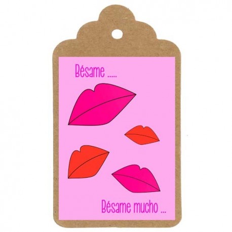 Etiqueta divertida "BESAME, BESAME MUCHO"