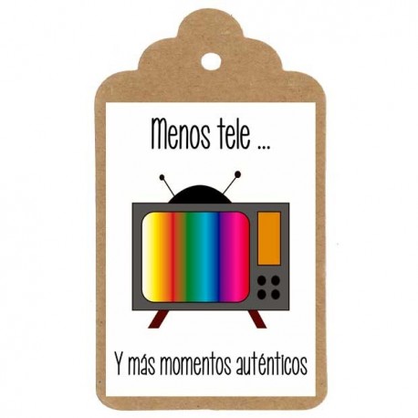 Etiqueta divertida "Menos tele"